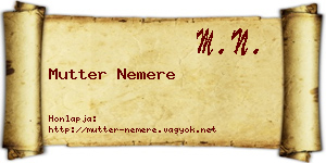 Mutter Nemere névjegykártya